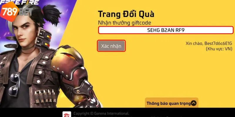Hướng Dẫn Nhận Code Free Fire Đổi Thưởng Tại Nhà Cái 789bet 2 Sức hấp dẫn khi dùng mã code Free Fire