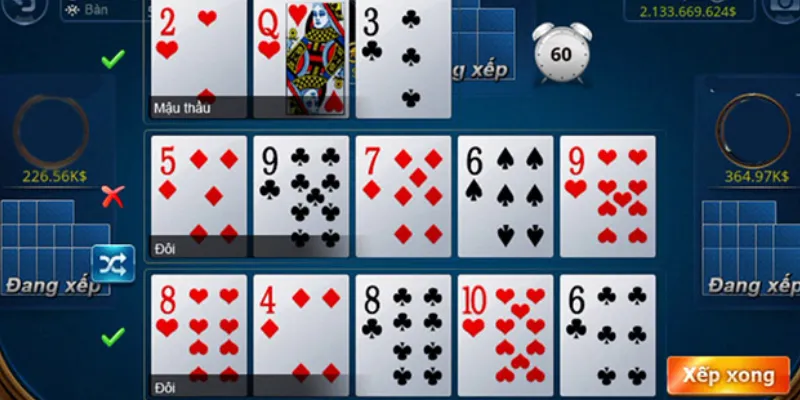 Hướng dẫn xếp bài Binh Xập Xám để đạt lợi thế cao